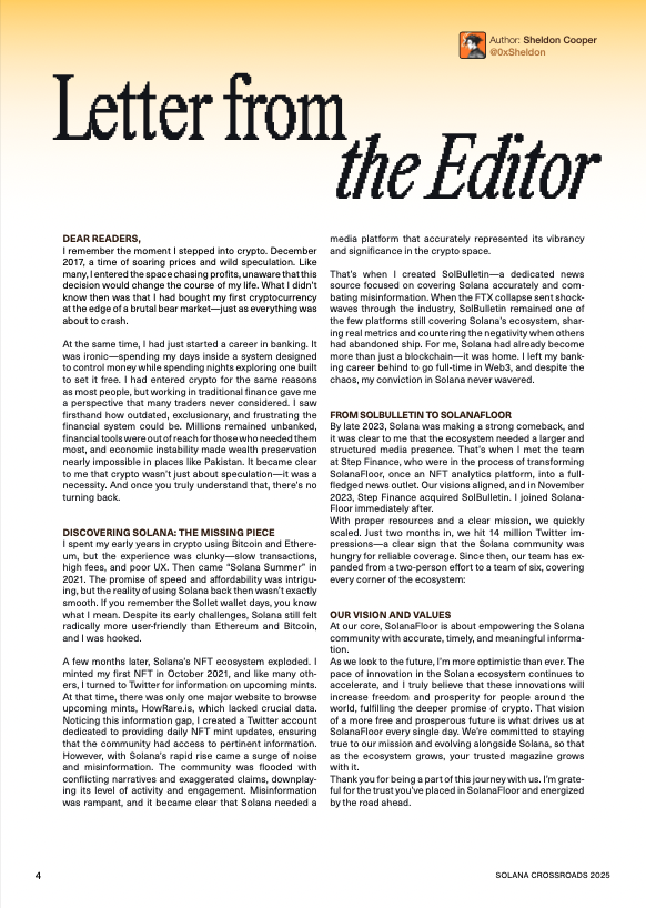 3 Solana Floor Magazine Carta del Editor