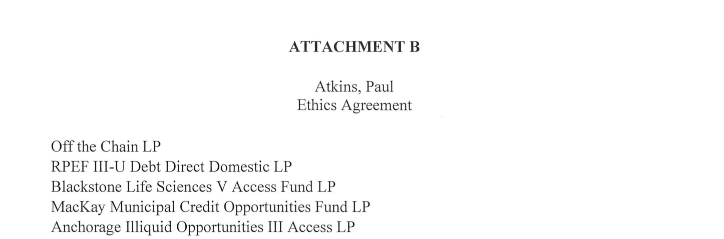 Paul atkins ethics agreement