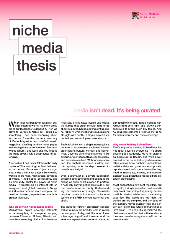 6 Solana Floor Magazine Niche Media Thesis